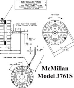 3761 McMillan Replacement motor