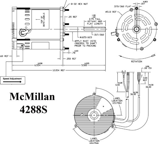 McMillan Electric 4288S Replacement Motor