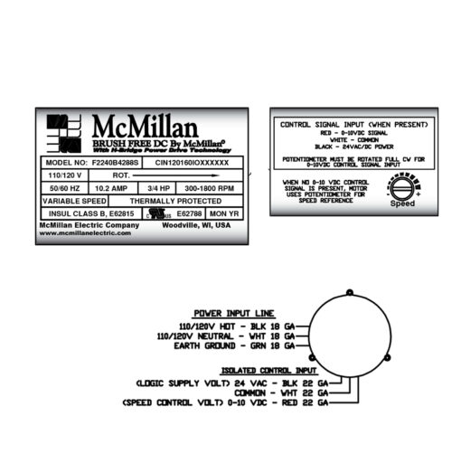 McMillan Electric 4288S Replacement Motor Wiring Diagram